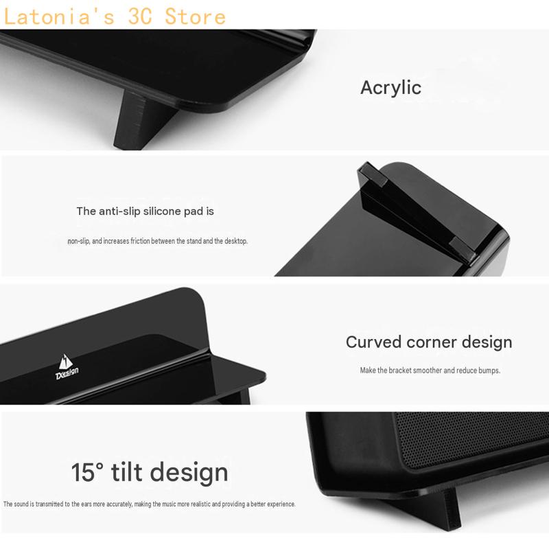 Desk Setup With Speakers - Giá đỡ loa acrylic màu đen