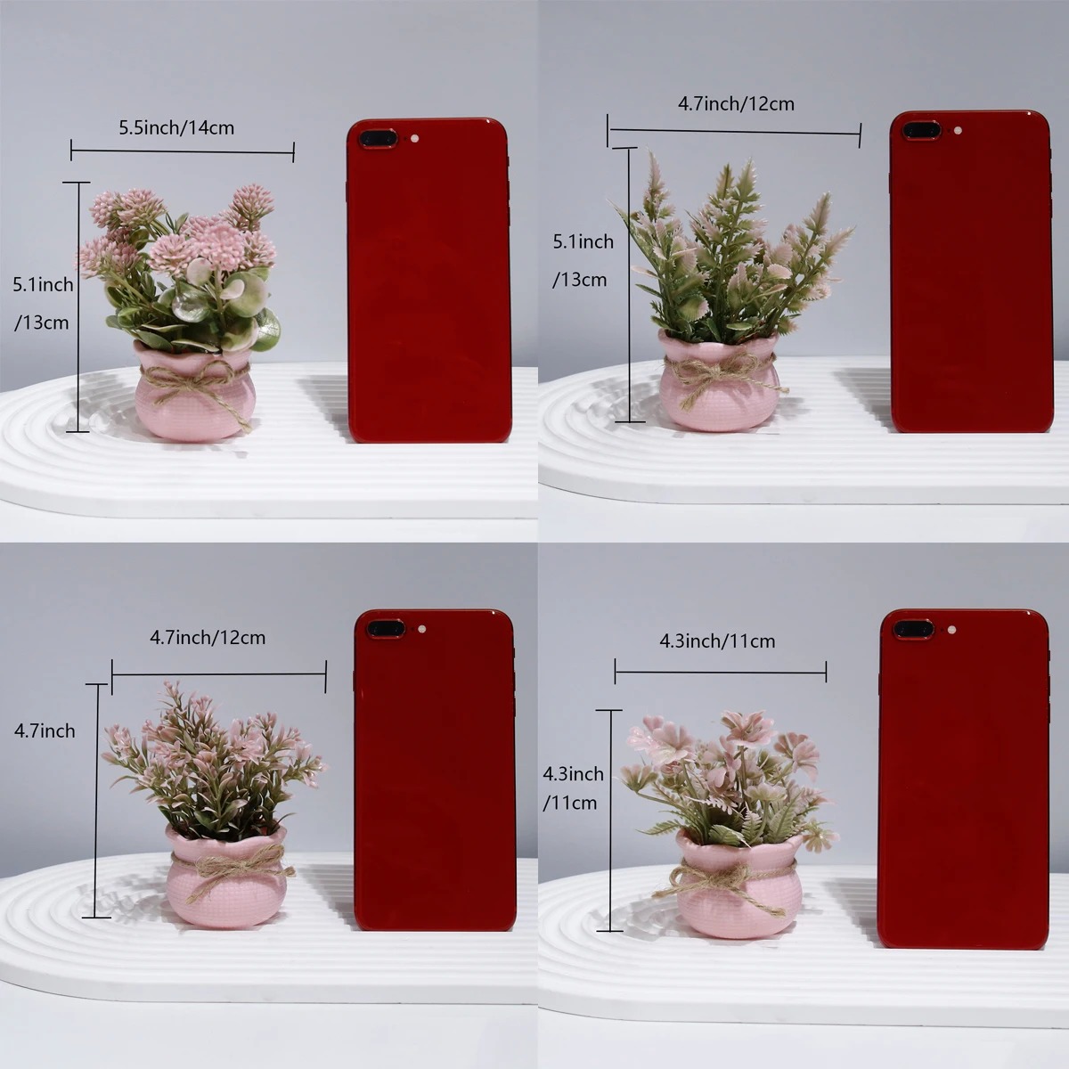 Mini Artificial Pink Series Fl - đánh giá và giá Desk Setup Plants