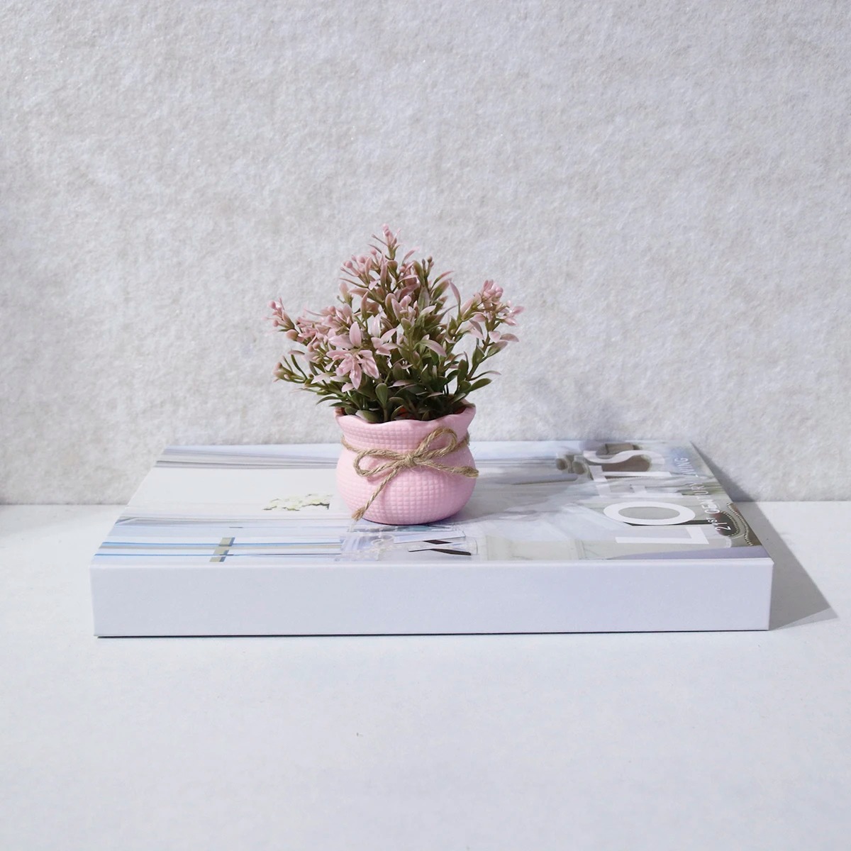Mini Artificial Pink Series Fl - đánh giá và giá Desk Setup Plants