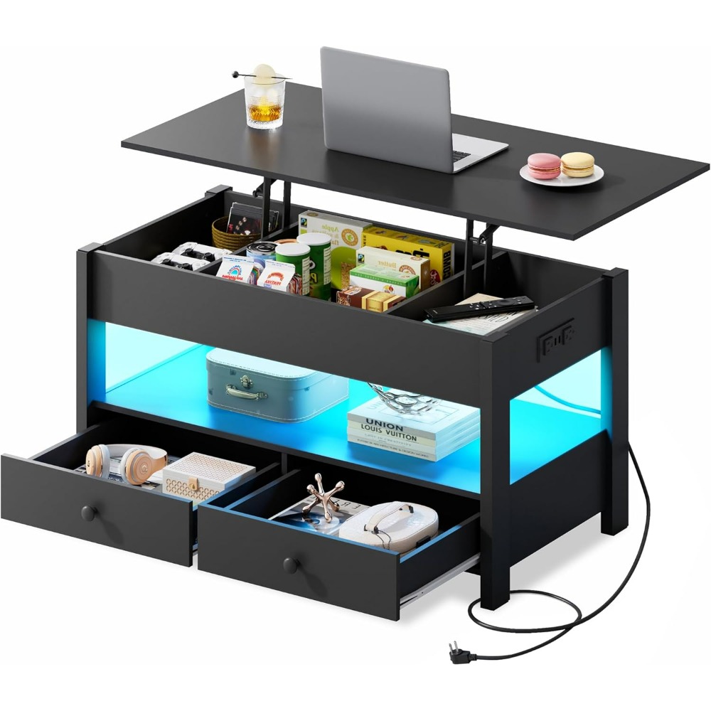 WLIVE Black Lift Top Coffee Ta - đánh giá và giá Desk Drawer Unit