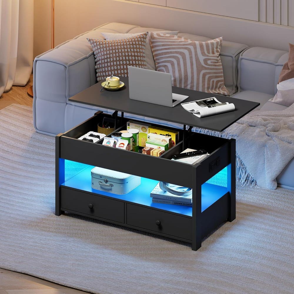 WLIVE Black Lift Top Coffee Ta - đánh giá và giá Desk Drawer Unit