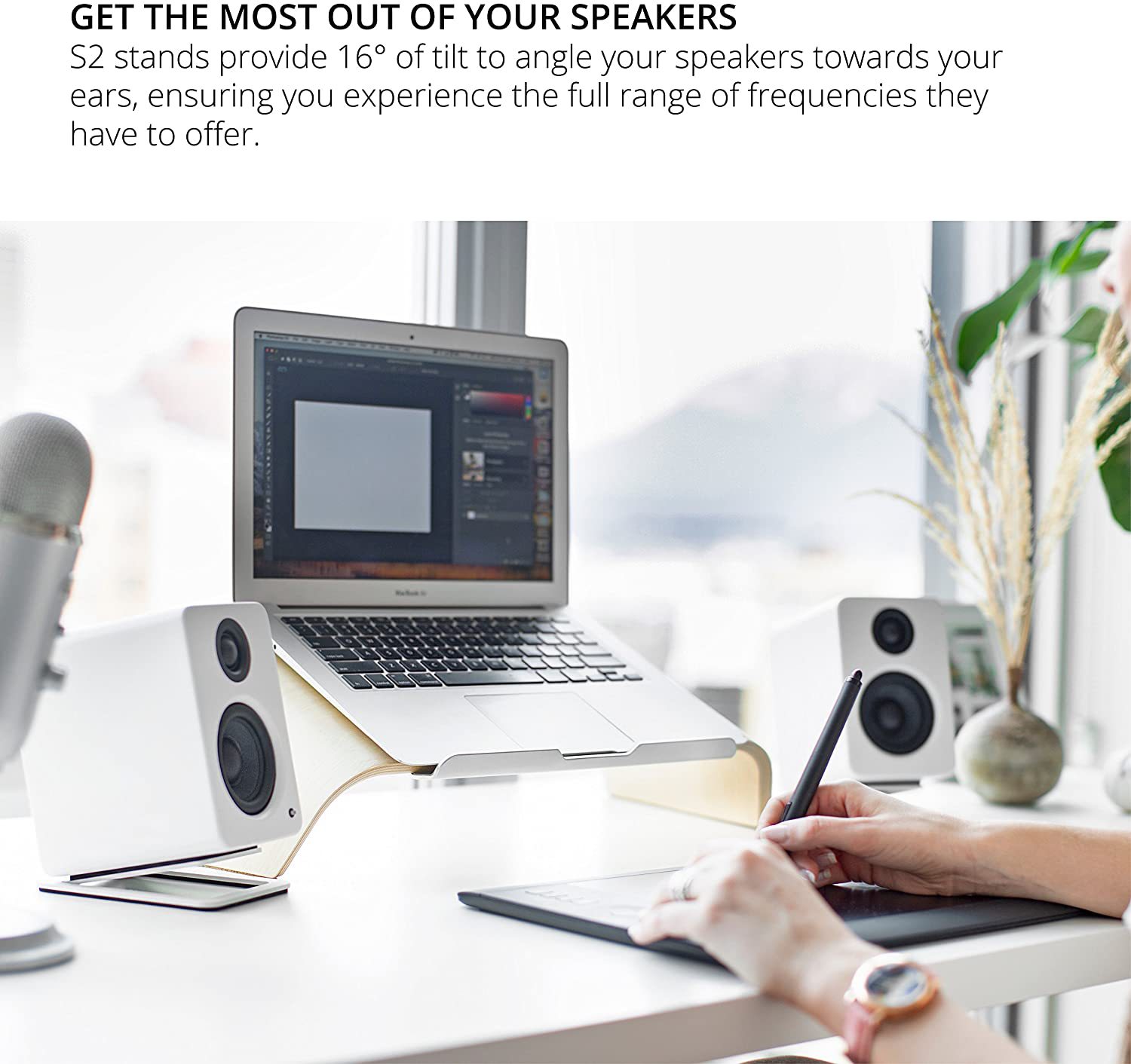 2pcs Desktop Speaker Stands fo - đánh giá và giá Desk Setup With Speakers