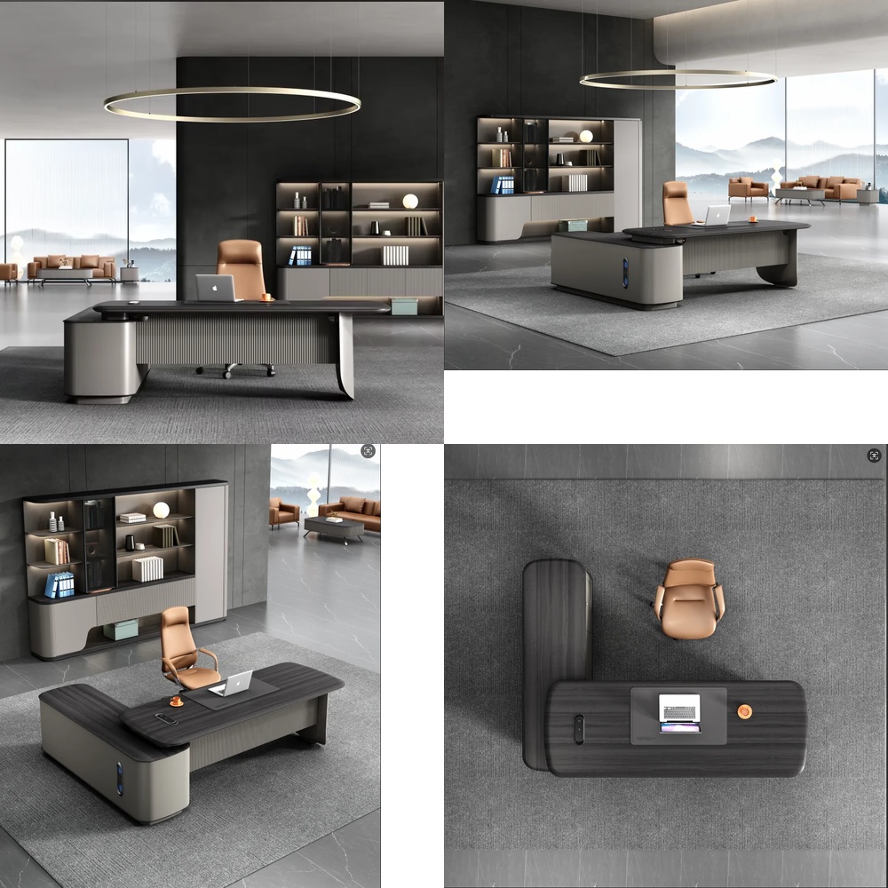 Modern Luxury Executive L Shap - đánh giá và giá Desk Setup For Work