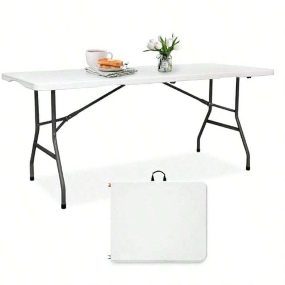 6FT Folding Table Heavy Duty P - đánh giá và giá Desk Setup For Work