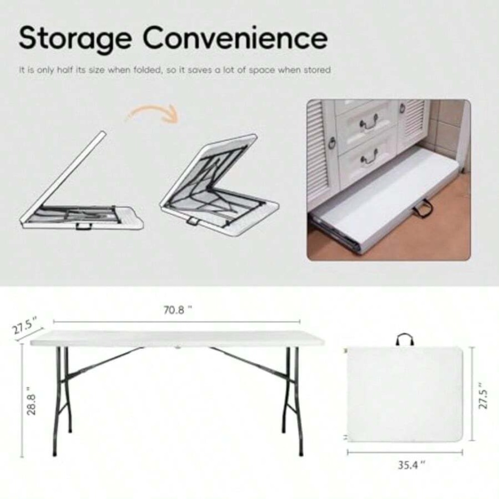 6FT Folding Table Heavy Duty P - đánh giá và giá Desk Setup For Work