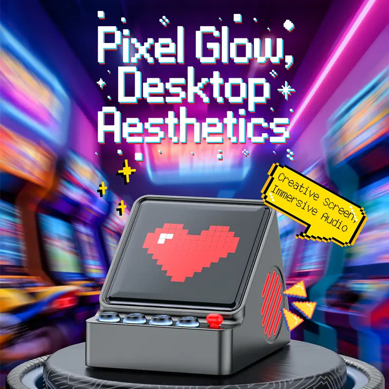 Retro Pixel Art Programmable L - đánh giá và giá Desk Setup With Speakers