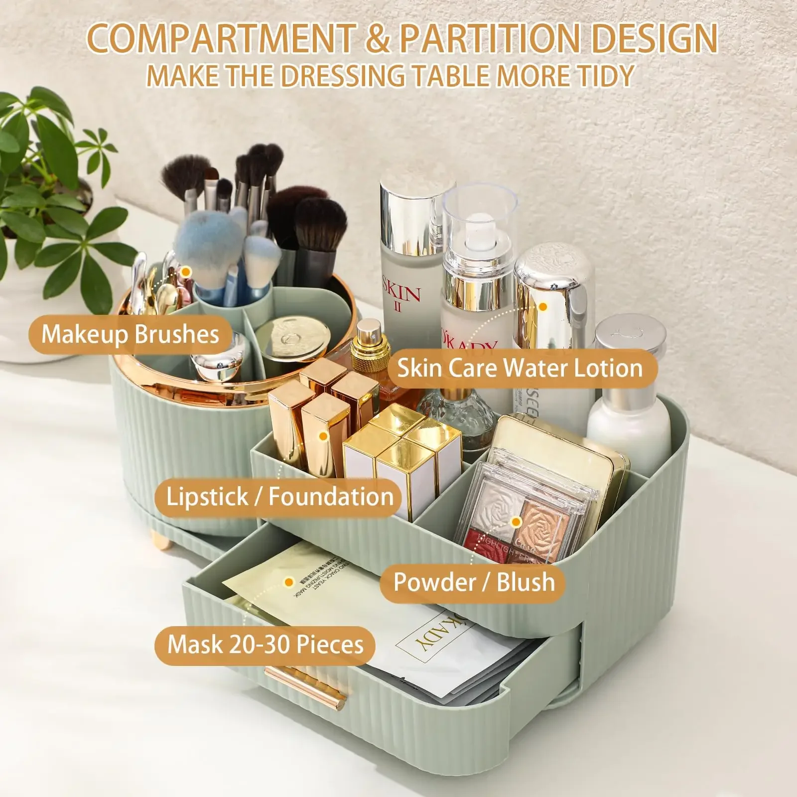 Makeup Brush Holder Large Capa - đánh giá và giá Desk Drawer Unit