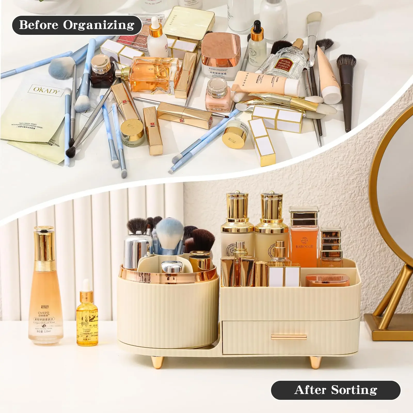 Makeup Brush Holder Large Capa - đánh giá và giá Desk Drawer Unit