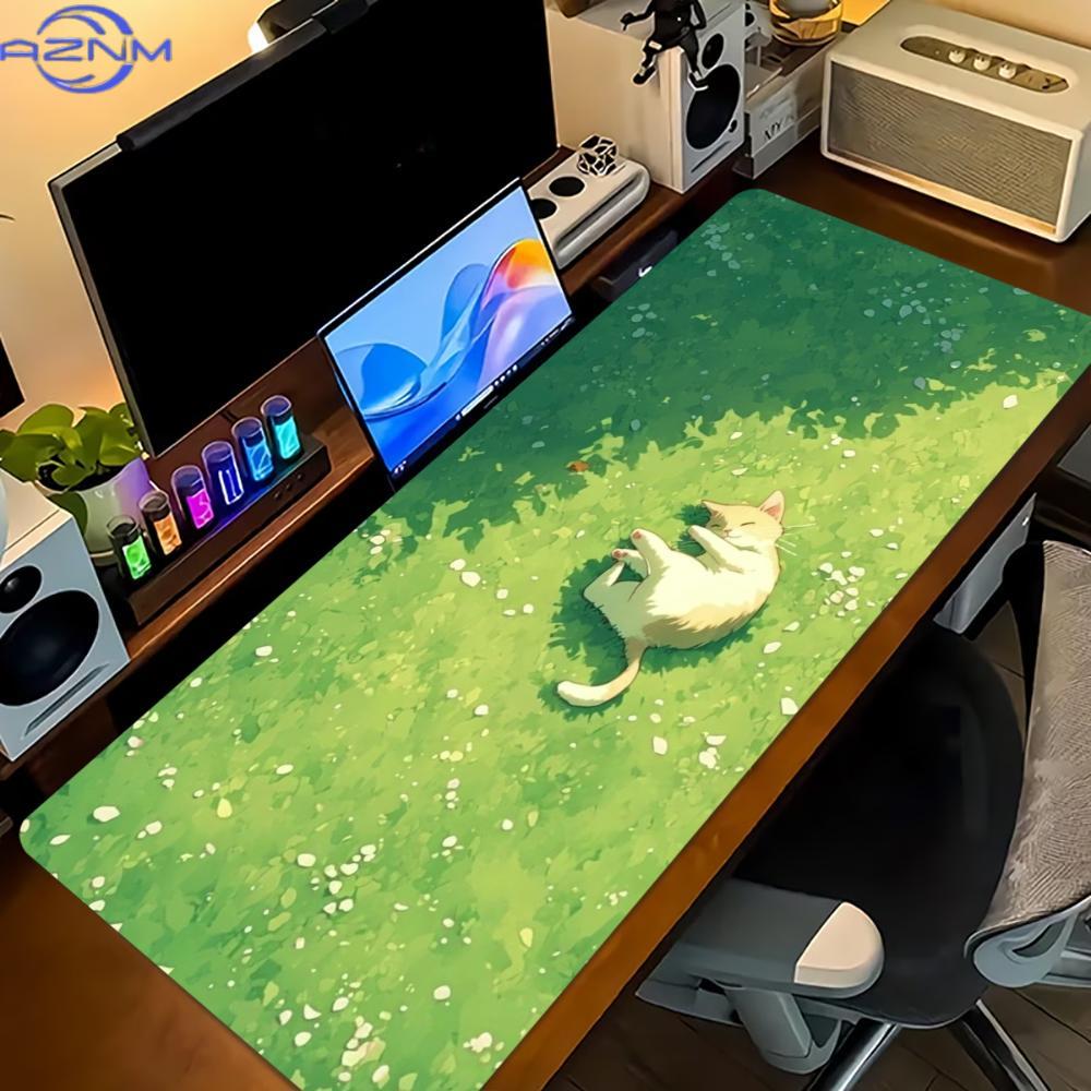 Floral Cat Design Large Gaming - đánh giá và giá Desk Setup For Work