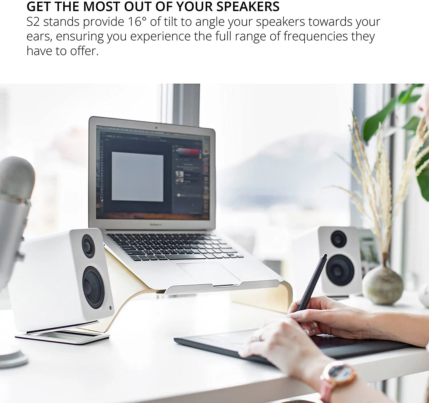 2pcs Desktop Speaker Stands fo - đánh giá và giá Desk Setup With Speakers