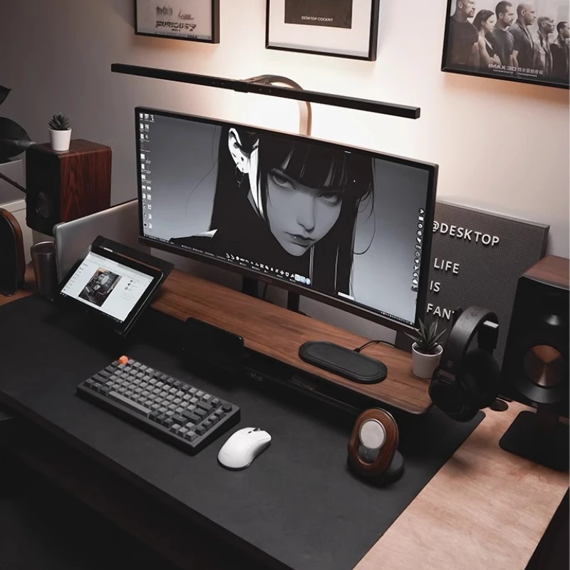 Modular Walnut Monitor Stand f - đánh giá và giá Desk Setup For Laptop And Monitor