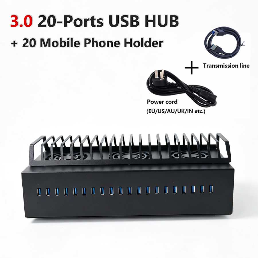 20-Port USB 3.0 Hub Chassis +  - đánh giá và giá Desk Setup Hub