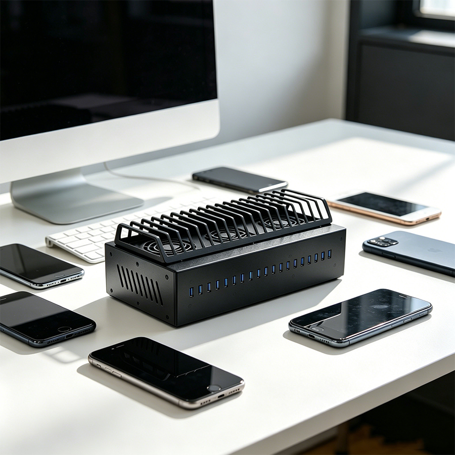 20-Port USB 3.0 Hub Chassis +  - đánh giá và giá Desk Setup Hub