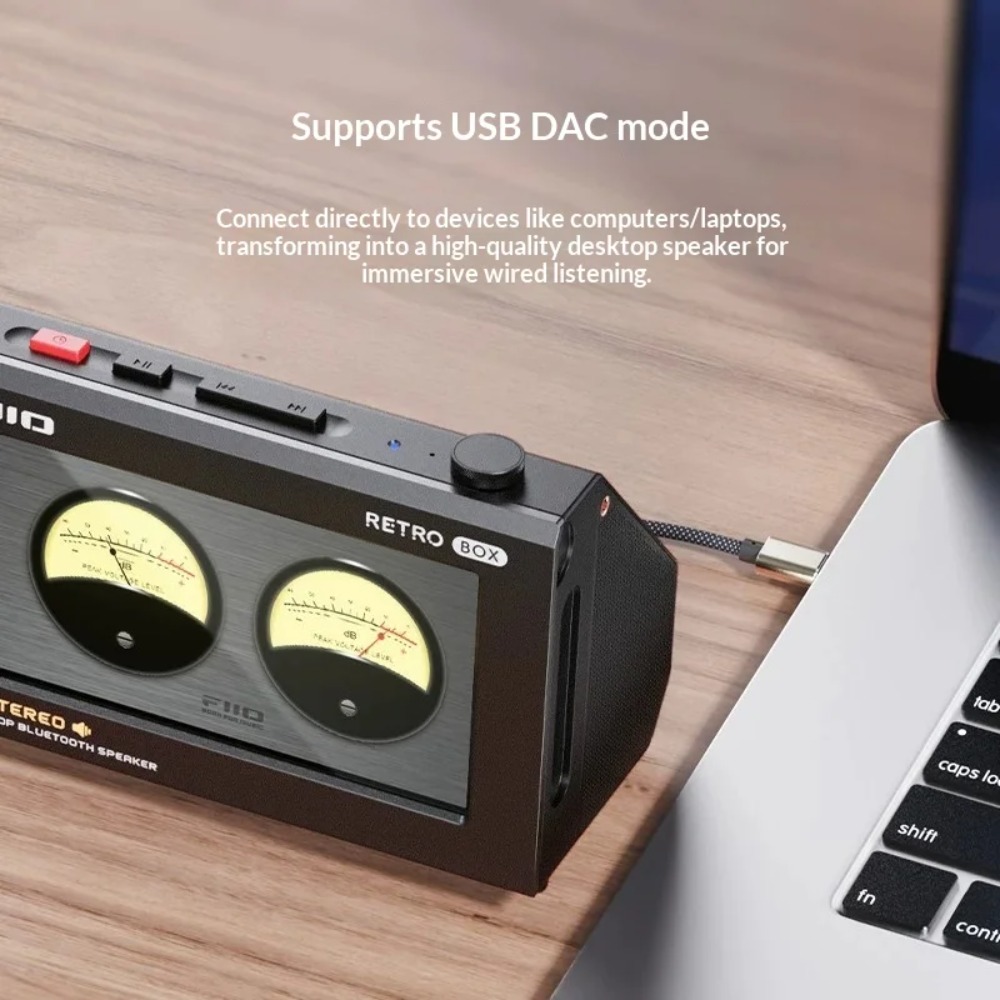 FiiO RETRO BOX Cassette Style  - đánh giá và giá Desk Setup With Speakers