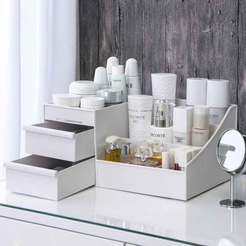1PC White Plastic Makeup Stora - đánh giá và giá Desk Drawer Unit