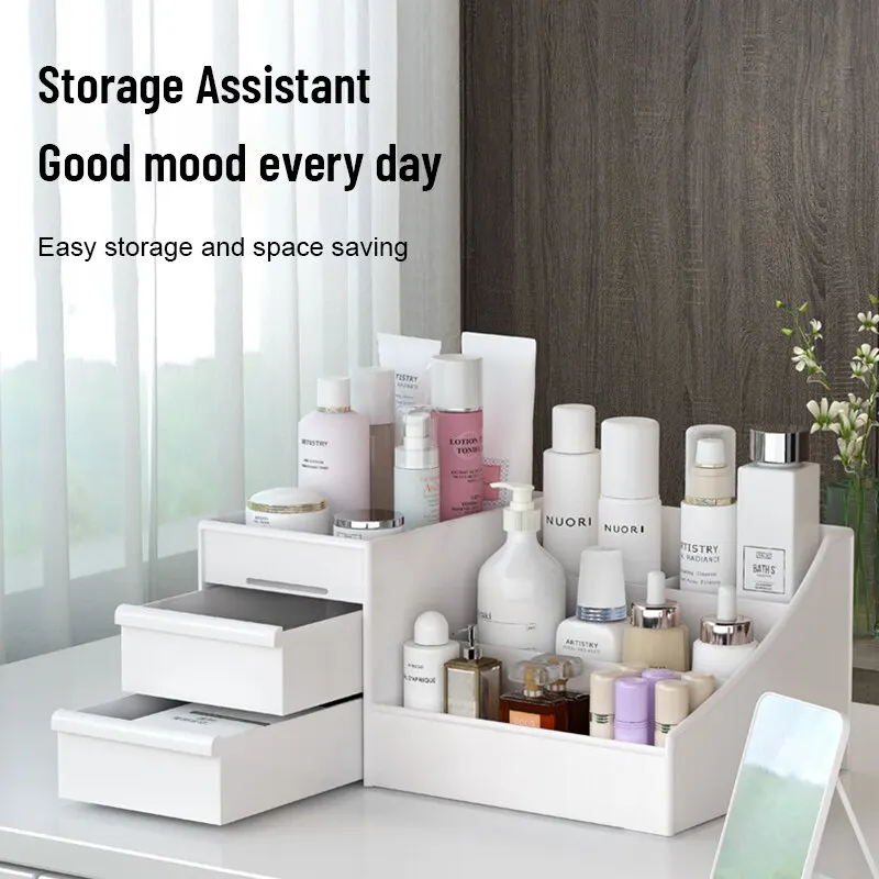 1PC White Plastic Makeup Stora - đánh giá và giá Desk Drawer Unit
