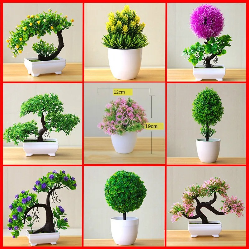 Artificial Small Tree Potted P - đánh giá và giá Desk Setup Plants