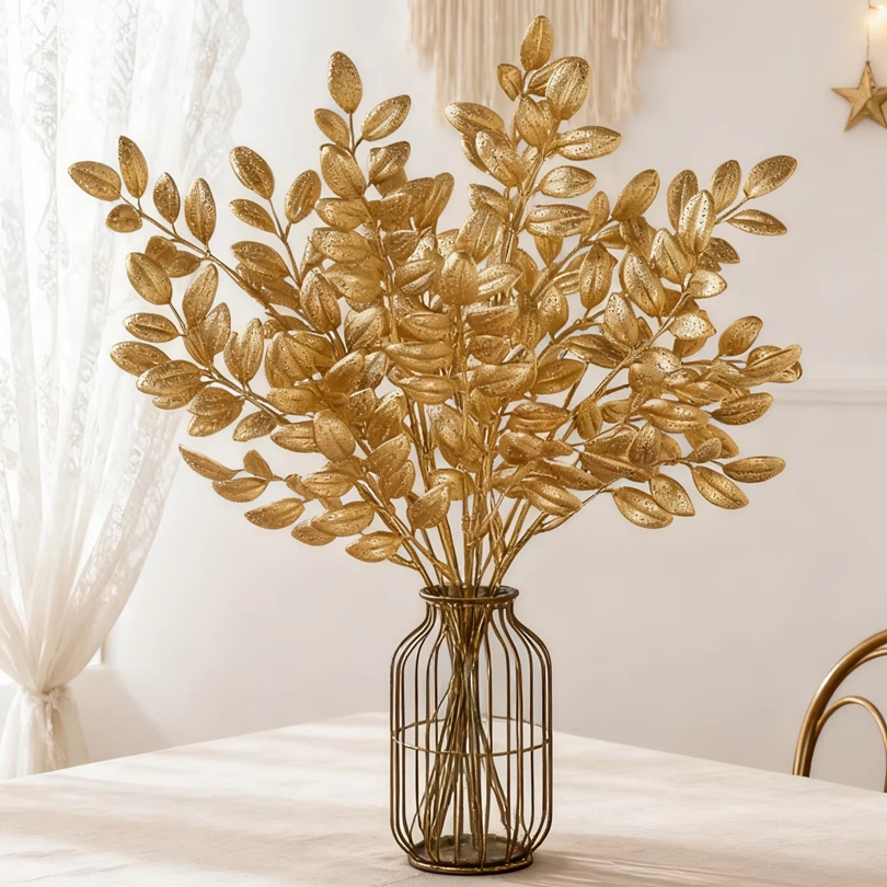10Pcs Artificial Plants Golden - đánh giá và giá Desk Setup Plants