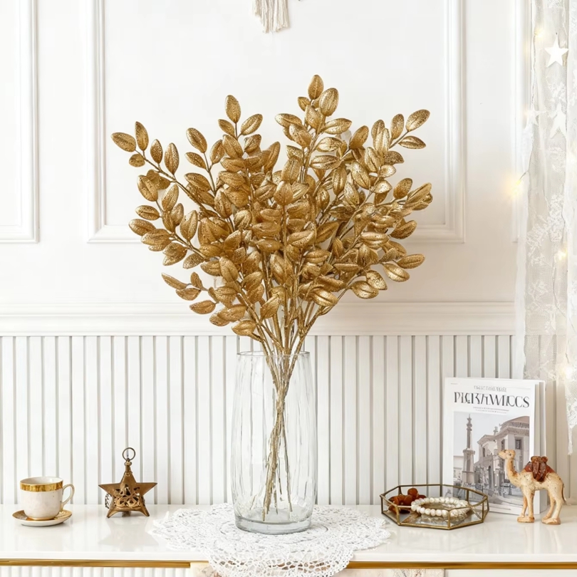 10Pcs Artificial Plants Golden - đánh giá và giá Desk Setup Plants