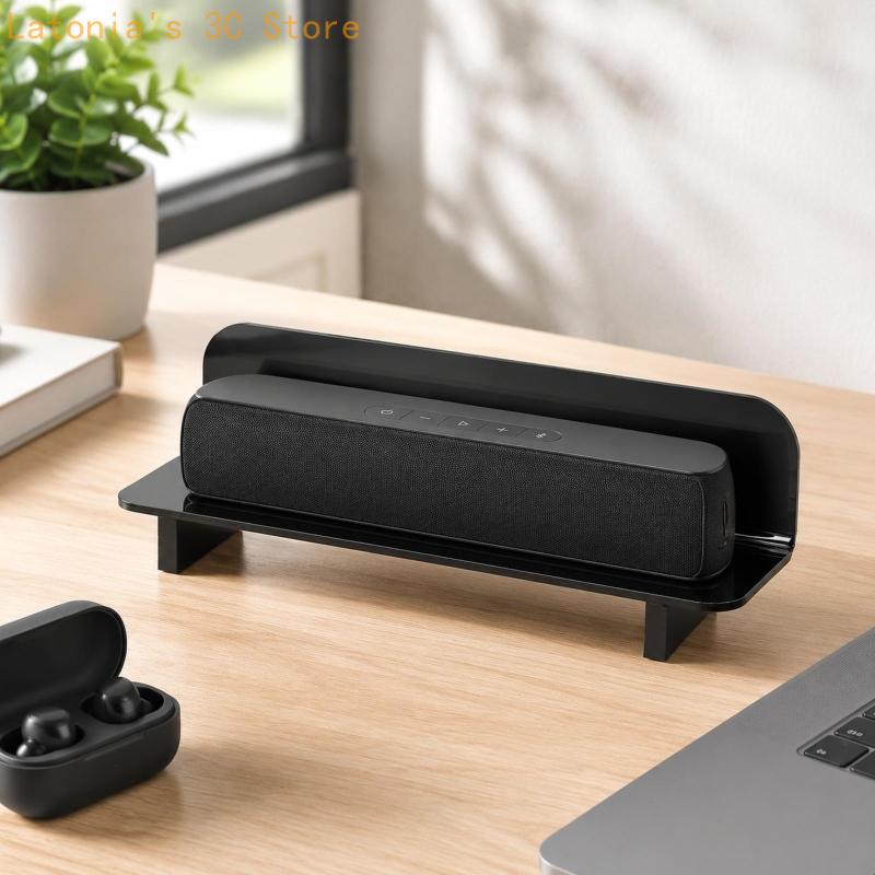Giá đỡ loa acrylic màu đen cho - đánh giá và giá Desk Setup With Speakers