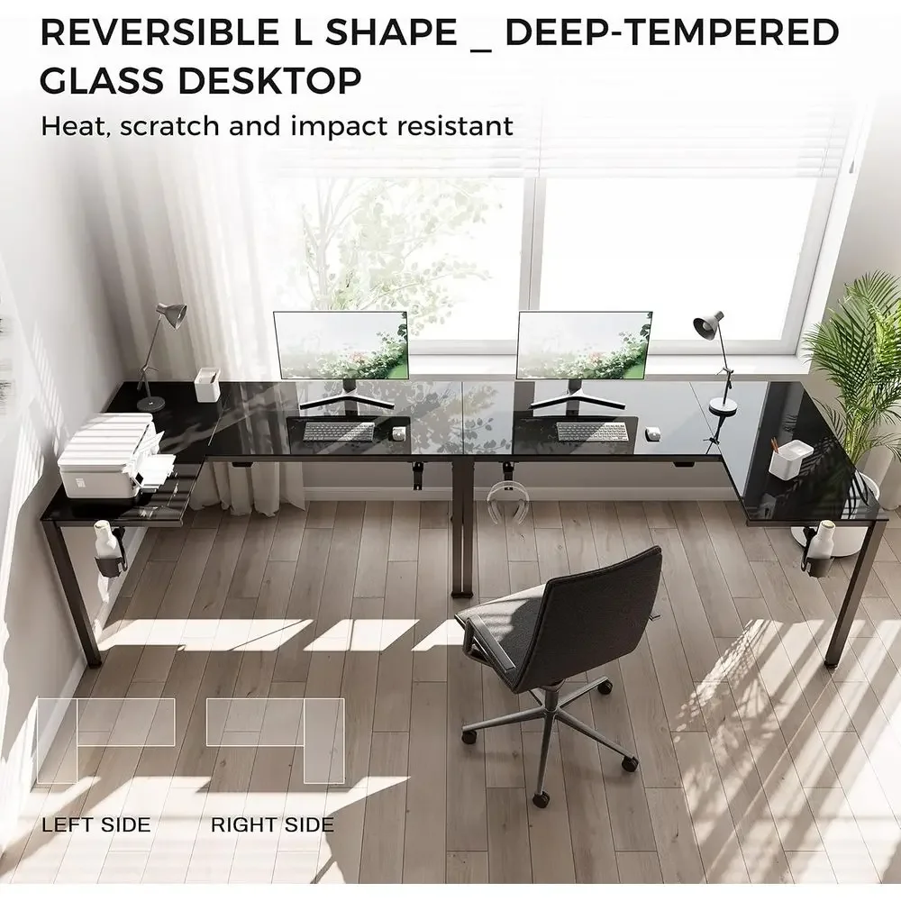 60 Inch L-Shaped Reversible Gl - đánh giá và giá Desk Setup L Shaped
