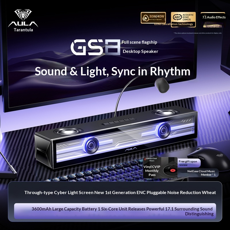 Aula Gs8 Gaming Speaker Deskto - đánh giá và giá Desk Setup With Speakers